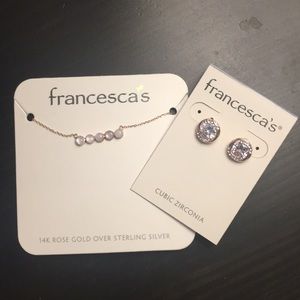 MOVING SALE! Rose Gold Necklace and Earring Set